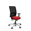 Zulema sincro malla negra similpiel rojo brazos 1D base aluminio  ruedas 65mm engomadas