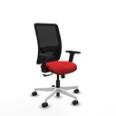 Zulema sincro malla negra similpiel rojo brazos 2D base blanca  ruedas 65mm nailon