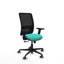 Zulema sincro malla negra similpiel turquesa brazos 2D base nailon  ruedas 65mm engomadas