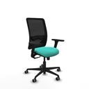 Zulema sincro malla negra similpiel turquesa brazos 3D base nailon  ruedas 65mm engomadas