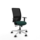 Zulema sincro malla negra similpiel verde botella brazos 1D base blanca  ruedas 65mm nailon