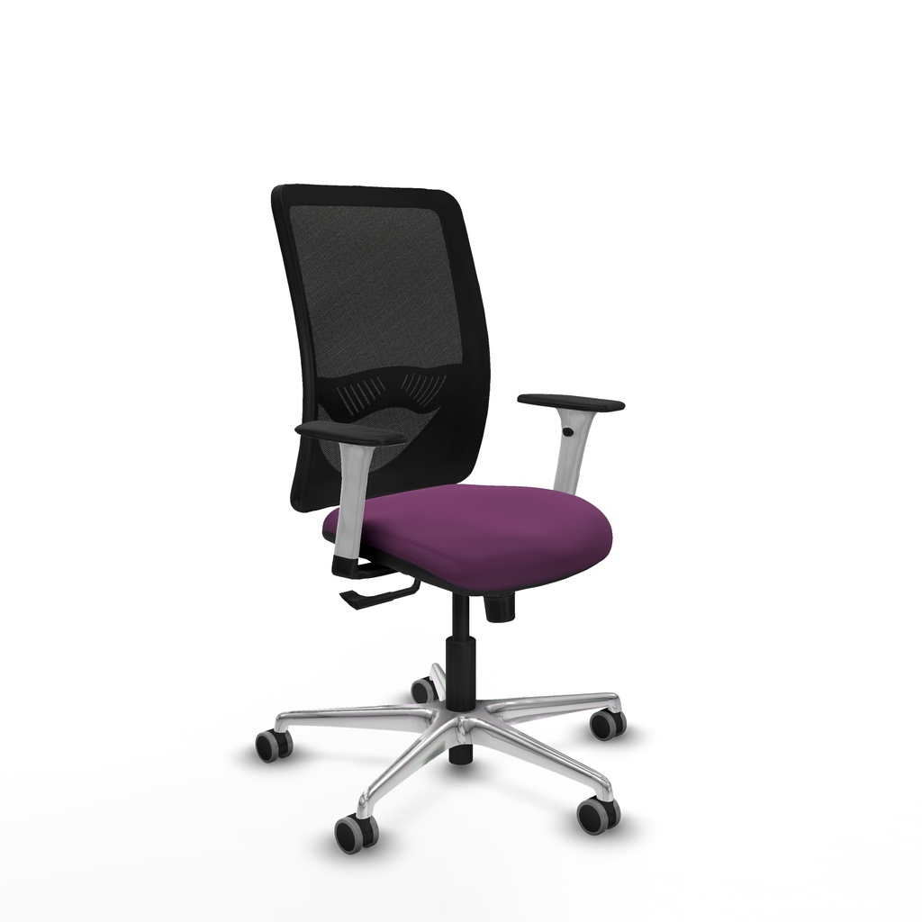 Zulema sincro malla negra similpiel morado brazos blancos base aluminio  ruedas 65mm engomadas