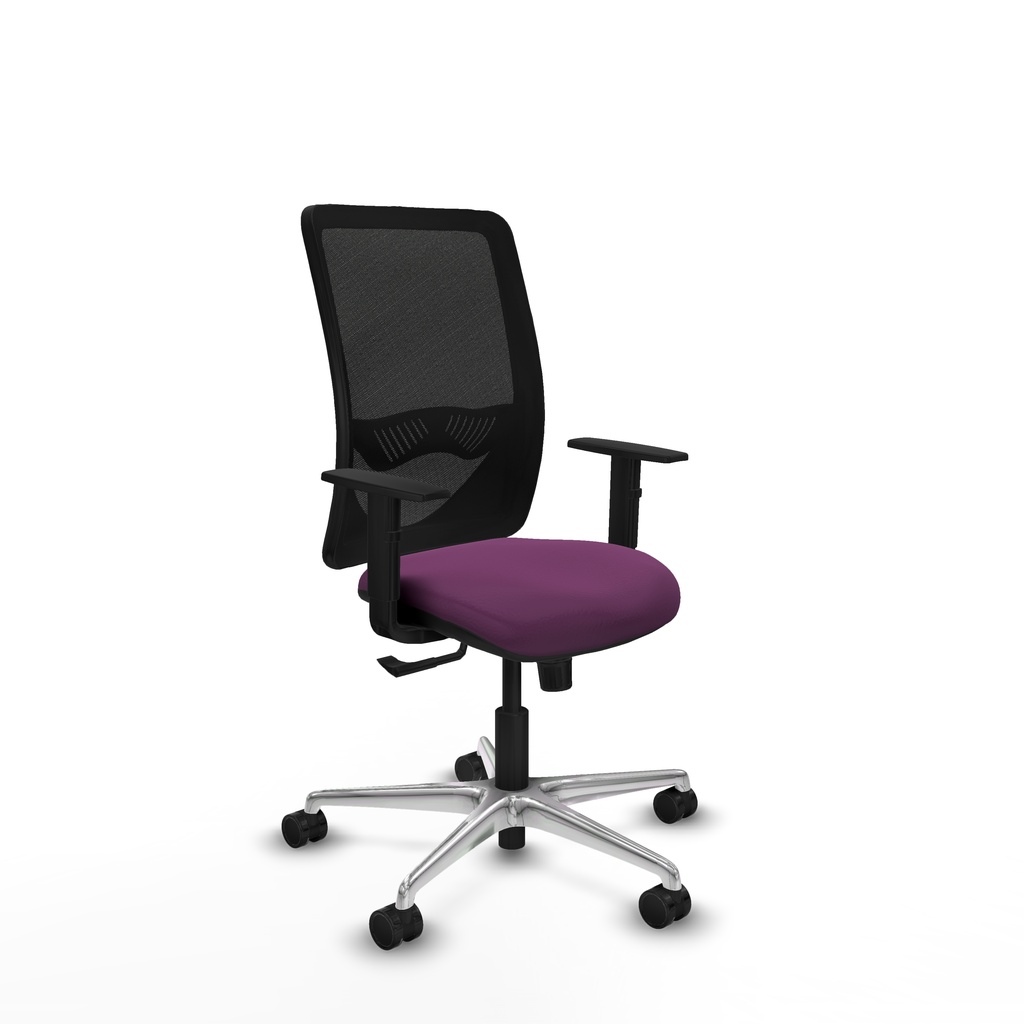 Zulema sincro malla negra similpiel morado brazos 1D base aluminio  ruedas 65mm nailon