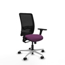 Zulema sincro malla negra similpiel morado brazos 3D base aluminio  ruedas 65mm nailon