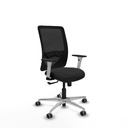 Zulema sincro malla negra similpiel negro brazos blancos base aluminio  ruedas 65mm engomadas