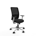 Zulema sincro malla negra similpiel negro brazos blancos base aluminio  ruedas 65mm nailon