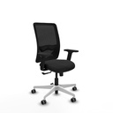 Zulema sincro malla negra similpiel negro brazos 2D base blanca  ruedas 65mm engomadas