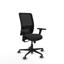 Zulema sincro malla negra similpiel negro brazos 3D base nailon  ruedas 65mm engomadas