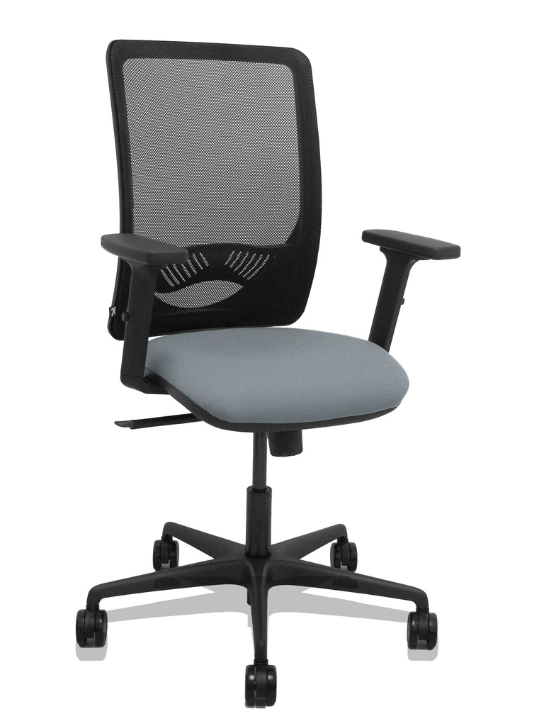 [390SM840B220B2DB68R65] Silla Zulema sincro malla negra asiento bali gris brazos 2D ruedas 65mm