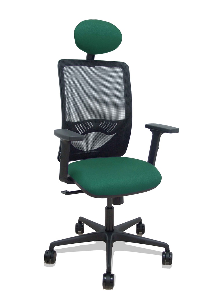 [390SM840B426B2DB68R65C] Silla Zulema sincro malla negra asiento bali verde botella brazos 2D ruedas 65mm cabecero