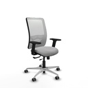 Zulema traslack malla blanca bali gris claro brazos 2D base aluminio  ruedas 65mm engomadas