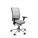 Zulema traslack malla blanca bali gris claro brazos 3D base aluminio  ruedas 65mm engomadas
