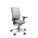Zulema traslack malla blanca bali gris claro brazos 3D base aluminio  ruedas 65mm nailon