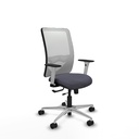 Zulema traslack malla blanca bali gris oscuro brazos blancos base aluminio  ruedas 65mm nailon