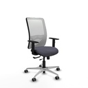 Zulema traslack malla blanca bali gris oscuro brazos 1D base aluminio  ruedas 65mm engomadas