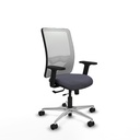 Zulema traslack malla blanca bali gris oscuro brazos 2D base aluminio  ruedas 65mm nailon