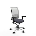 Zulema traslack malla blanca bali gris oscuro brazos 3D base aluminio  ruedas 65mm nailon
