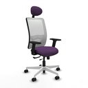 Zulema traslack malla blanca bali morado brazos 2D base blanca cabecero fijo ruedas 65mm nailon