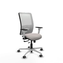 Zulema traslack malla blanca similpiel blanco brazos blancos base aluminio  ruedas 65mm engomadas