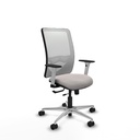 Zulema traslack malla blanca similpiel blanco brazos blancos base aluminio  ruedas 65mm nailon