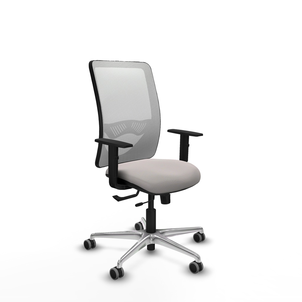 Zulema traslack malla blanca similpiel blanco brazos 1D base aluminio  ruedas 65mm engomadas