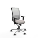 Zulema traslack malla blanca similpiel blanco brazos 1D base aluminio  ruedas 65mm engomadas