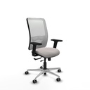 Zulema traslack malla blanca similpiel blanco brazos 2D base aluminio  ruedas 65mm engomadas