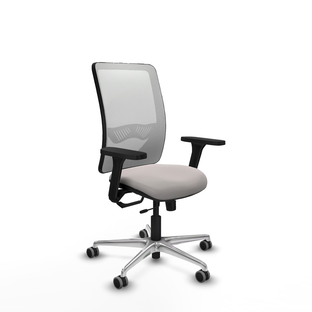 Zulema traslack malla blanca similpiel blanco brazos 3D base aluminio  ruedas 65mm engomadas