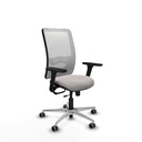 Zulema traslack malla blanca similpiel blanco brazos 3D base aluminio  ruedas 65mm engomadas