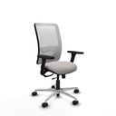 Zulema traslack malla blanca similpiel blanco brazos 3D base aluminio  ruedas 65mm nailon