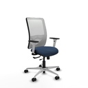 Zulema traslack malla blanca similpiel azul marino brazos blancos base aluminio  ruedas 65mm nailon