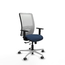 Zulema traslack malla blanca similpiel azul marino brazos 1D base aluminio  ruedas 65mm engomadas