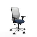 Zulema traslack malla blanca similpiel azul marino brazos 2D base aluminio  ruedas 65mm nailon