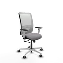 Zulema traslack malla blanca similpiel gris brazos blancos base aluminio  ruedas 65mm engomadas