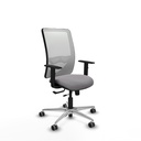 Zulema traslack malla blanca similpiel gris brazos 1D base aluminio  ruedas 65mm engomadas