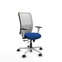 Zulema traslack malla blanca similpiel azul brazos blancos base aluminio  ruedas 65mm nailon