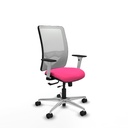 Zulema traslack malla blanca similpiel rosa brazos blancos base aluminio  ruedas 65mm nailon