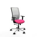 Zulema traslack malla blanca similpiel rosa brazos 1D base aluminio  ruedas 65mm nailon
