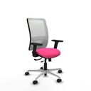 Zulema traslack malla blanca similpiel rosa brazos 2D base aluminio  ruedas 65mm nailon