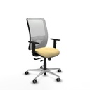 Zulema traslack malla blanca similpiel crema brazos 1D base aluminio  ruedas 65mm engomadas