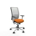 Zulema traslack malla blanca similpiel naranja brazos blancos base aluminio  ruedas 65mm engomadas