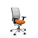Zulema traslack malla blanca similpiel naranja brazos 2D base aluminio  ruedas 65mm nailon