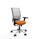 Zulema traslack malla blanca similpiel naranja brazos 3D base aluminio  ruedas 65mm nailon