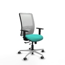 Zulema traslack malla blanca similpiel turquesa brazos 1D base aluminio  ruedas 65mm engomadas