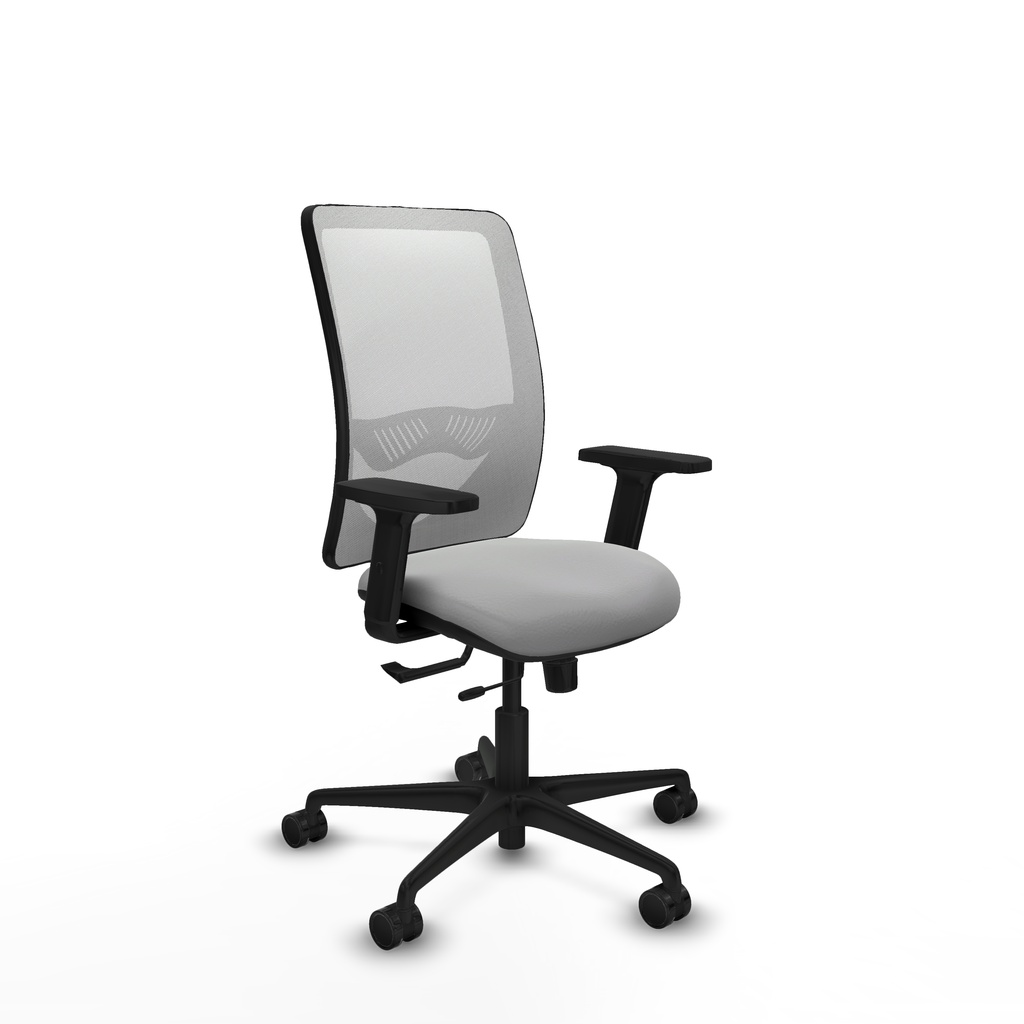Zulema traslack malla blanca similpiel gris claro brazos 2D base nailon  ruedas 65mm nailon