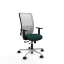 Zulema traslack malla blanca similpiel verde botella brazos 1D base aluminio  ruedas 65mm nailon