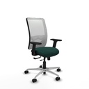 Zulema traslack malla blanca similpiel verde botella brazos 2D base aluminio  ruedas 65mm nailon