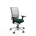 Zulema traslack malla blanca similpiel verde botella brazos 3D base aluminio  ruedas 65mm engomadas