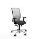 Zulema traslack malla blanca similpiel gris oscuro brazos 1D base aluminio  ruedas 65mm engomadas
