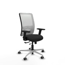 Zulema traslack malla blanca similpiel negro brazos 2D base aluminio  ruedas 65mm engomadas